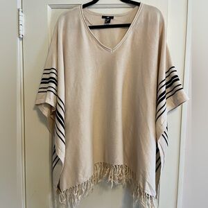 Cream blanket poncho, one size fits most